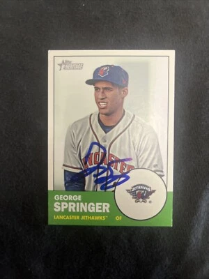 George Springer SIGNED 2012 Topps Heritage Minor League Edition - #80 (RC) AUTO - Image 1 of 2