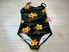 Kanu Surf Camo Floral One Piece Swimsuit, Girl's Size 12, Green NEW MSRP $33