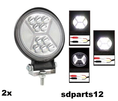 2x 126W 42 LED Luce Lavoro Faro Rotondo 6500K Tetto Auto Camion Trattore  - Immagine 1 di 4