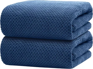 Bath Towel Set Pack Of 2 30 X 60 Inches Large Microfiber Bath Towels Long-Lastin - Picture 1 of 12