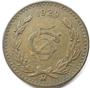 1929 Mexico 5 Centavos VF KM 422 (M625) - Picture 1 of 2