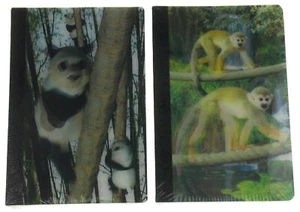 Movie Studio Lot 2 Panda Monkey 3D Hologram Notebook Journal 120 Pages Xmas Gift - Picture 1 of 8