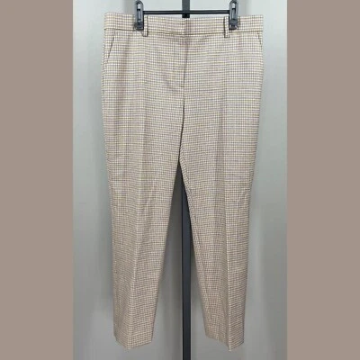 NUEVO Pantalones Theory Mujer 10 Treeca Amarillo Azul Negro Portland Cuadros Ajustados Foto 1 de 4