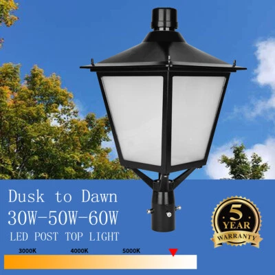 Lámpara de calle LED poste superior 60W-50W-30W lámpara de calle para estacionamiento exterior patio Foto 1 de 4