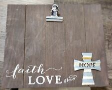 New View Gifts & Accessories Faith love & Hope Wooden Clip Picture Frame Holder