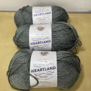 Lion Brand Heartland Garn versteinert Waldgrau 5oz 100% Acryl neue Knäuel Lot3 - Bild 1 von 4