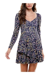 EMERALD SUNDAE Womens Navy Pullover Styling Pouf Sleeve Mini Dress XL - Picture 1 of 11