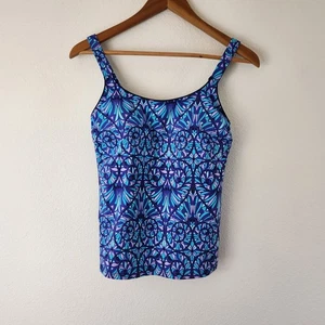 Camiseta de natación Tankini Lands End para mujer talla 2 tazas moldeadas suaves correas ajustables - Imagen 1 de 7