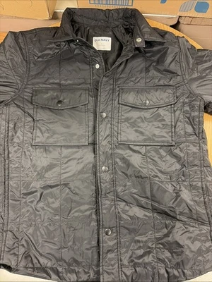 Old Navy 防水绗缝夹克男式中号黑色 — 第 1/3 张图片