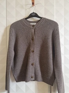 AUTOGRAPH MERINO/ CASHMERE CHUNKY RIBBED CARDIGAN. LARGE. NWT - Picture 1 of 7