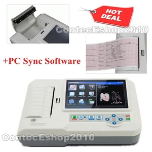 Portable 6 Channel 12 Lead ECG EKG Electrocardiograph USB PC Software ECG600G CE - Picture 1 of 13