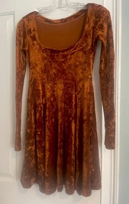 Vestido skater babydoll vintage Betsey Johnson Punk Label años 80 terciopelo óxido S RARO Foto 1 de 4