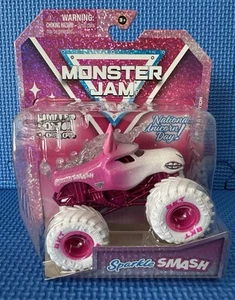 2025 Monster Jam SPARKLE SMASH NATIONAL UNICORN DAY LIMITED EDITION PINK NEW - Picture 1 of 6