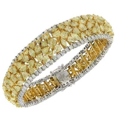Pulsera de diamantes amarillos de lujo VIVIDA de 23 quilates en oro de 18 k - V44746 Foto 1 de 3