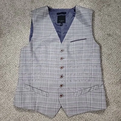 Официальный жилет Ted Baker London серый клетчатый - размер 3 - полимерная смесь новый без ценников (E1) - Изображение 1 из 4