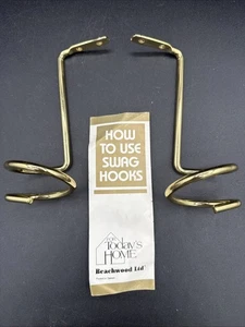 Tenda Swag Spirale Ottone Ganci da Parete Set di 2 Ganci Qualità Fantasia Alta Classe - Foto 1 di 6