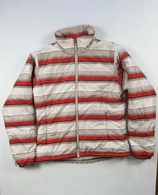 Chaqueta acolchada aislante The North Face para mujer beige rojo a rayas talla L  Foto 1 de 4