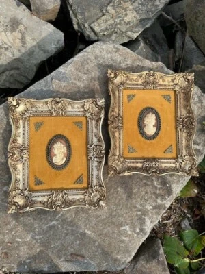 ARABESQUE  BARBIZON Donadio Napoli CAMEO FRAMED BURWOOD PRODUCTS   12" X 14" SET - Image 1 of 3