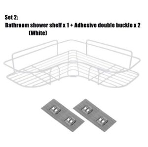 Bathroom Corner Shelf Shower Rack Set Metal Wall Storage Organizer Holder