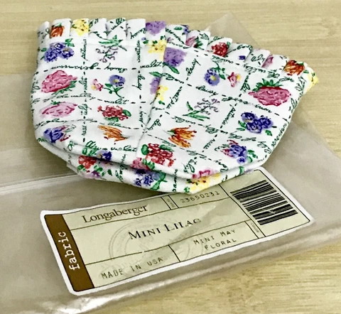 Longaberger Collectors Club Mini Lilac Basket May Series Floral Liner Cover