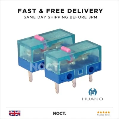 Microinterruptores Huano Transparente Azul Shell Punto Rosa Mouse - Imagen 1 de 3