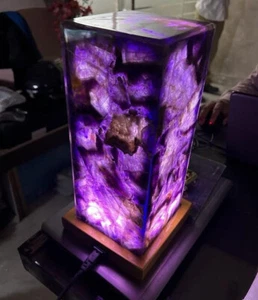 Amethyst Agate Lamp, Bedroom Side Decor Gifts, Best Gifts For Wedding 4"x4"x6" - Picture 1 of 3