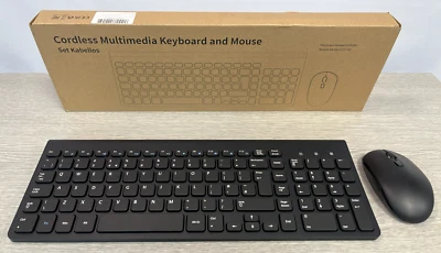 Wireless Keyboard and Mouse Ultra Slim Full Size Keyboard 2.4GHz Unifying - Image 1 of 2