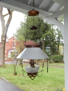 ANTIQUE COPPER FINISH AESTHETIC KEROSENE CEILING LAMP  - Picture 1 of 11