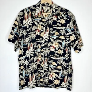 Surf Board Tropical Casual Shirt Men's Size Large Multicolor Tropical Hawaiian - Picture 1 of 7