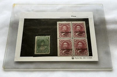 Block of 4 Red #66 2 cent stamps - no period on bottom left & Green Hawaii #55 - Image 1 of 4