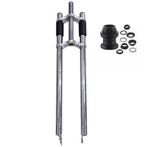 CDH 26" Bike Fork 1" Threaded & Headset, Triple Tree Non Suspension Bicycle Fork - Picture 1 of 10