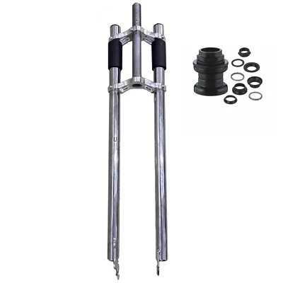CDH 26" Bike Fork 1" Threaded & Headset, Triple Tree Non Suspension Bicycle Fork - Image 1 of 4