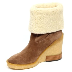 G2112 stivale donna TOD'S light brown suede/shearling boot woman - Picture 1 of 4