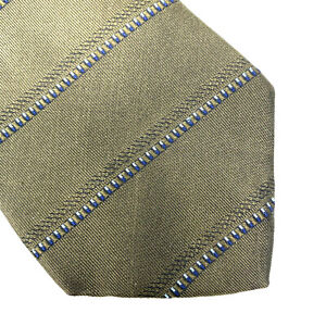 USA Vtg Tommy Hilfiger Silk Neck Tie Olive Drab Green Horizontal Stripe 60x4"
