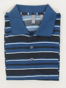 NEW MEN’S ASHWORTH GOLF FRONT PANEL PRINT POLO, SIZE MEDIUM, DEEP ROYAL - Picture 1 of 2