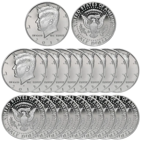 2012 S Kennedy Half Dollar Roll Gem Deep Cameo CN-Clad Proof 20 US Coins Cover