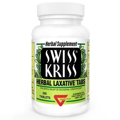 Swiss Kriss Herbal Laxative 250 Count Tablets Natural Digestive Aid - Image 1 of 4