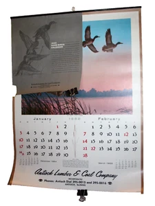 Vintage Calendar 1965 Antioch Lumber & Coal Water Fowl 24" x 17.5" - Picture 1 of 3