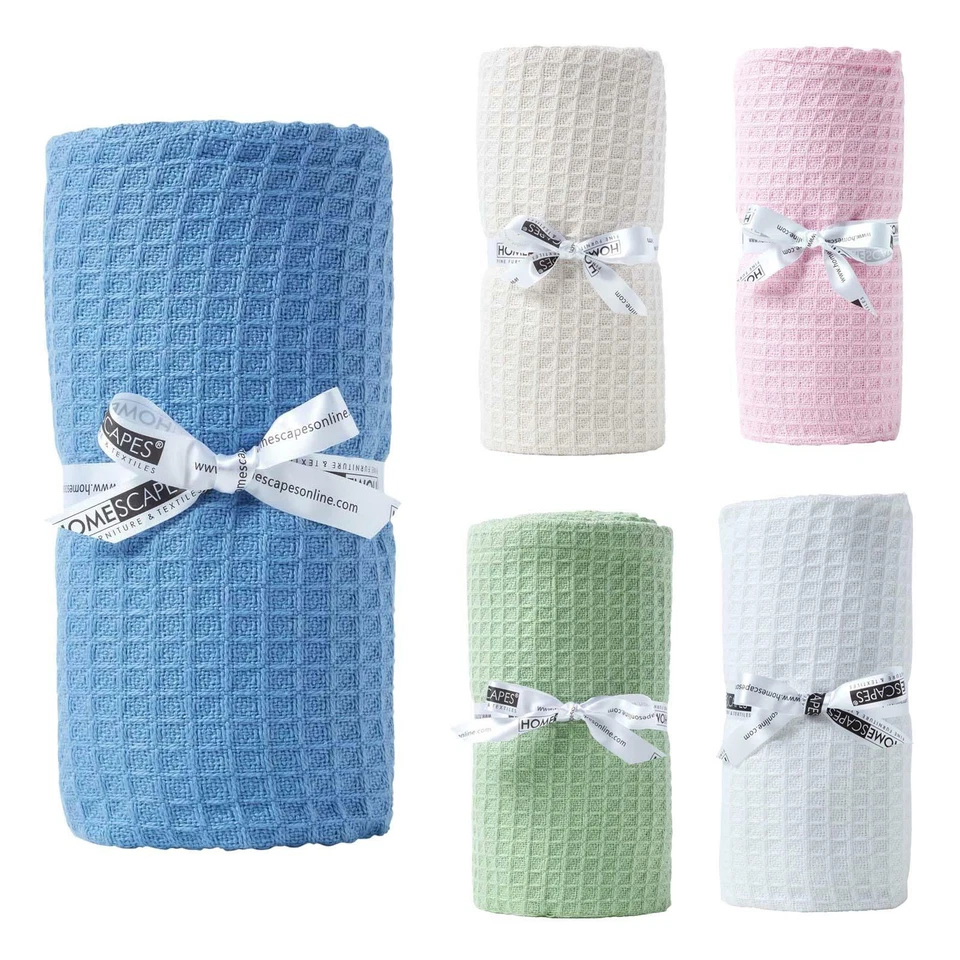 Bio Baumwolle Waffel Baby Decke blau, rosa, Salbei grün, weiß, natürlich - Bild 1 von 1