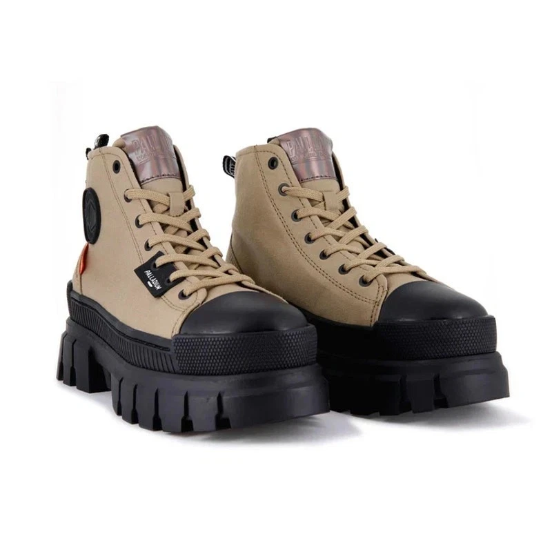 Palladium Revolt Hi TX Combat Platform Boots Size 6 Olive 97242-307-M