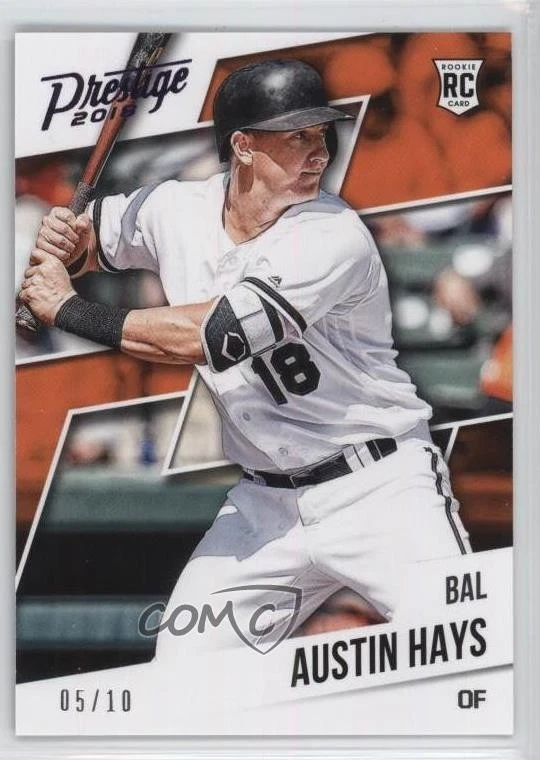2018 Panini Chronicles Prestige Purple /10 Austin Hays #9 Rookie RC - Image 1 of 2
