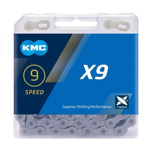 KMC X9 Grey 114L   cycle bike chain - Picture 1 of 2