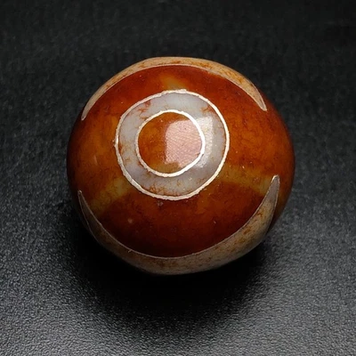 Budismo Tibetano Ágata Incrustaciones Alambre Plata 3 Ojos Tótem Dzi Cuentas Colgante g1659 Foto 1 de 4