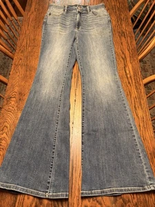 Judy Blue Jeans Women Sz 11/30 Blue FLARE Leg High Rise Stretch Denim JB82630MD - Picture 1 of 17