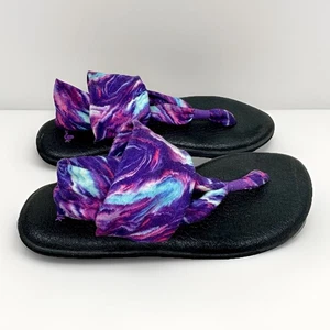 Sanuk Yoga Sling 2 Purple Tie Dye Flip Flops Sandals Comfort Casual Size 9 Beach - Bild 1 von 7