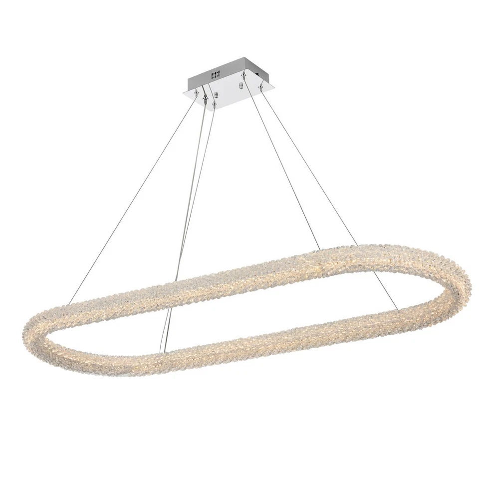 Elegante Iluminación 3800D50L1 Bowen 51"W LED Cristal Anillo Araña - Cromo Foto 1 de 4