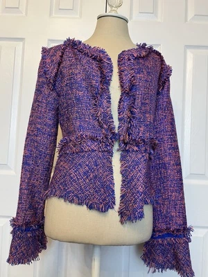 Blazer Alexis Tweed Azul Y Rosa Talla S/M Foto 1 de 4