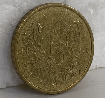 Moneda de 50 centavos de euro Grecia 2002 vintage sello F estrella griega Lepta aleación de cobre Foto 1 de 4