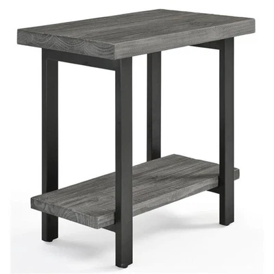 Pomona Metal and Wood 2-Tier End Table, Living Room Furniture, Rustic, Natura... - Image 1 of 4