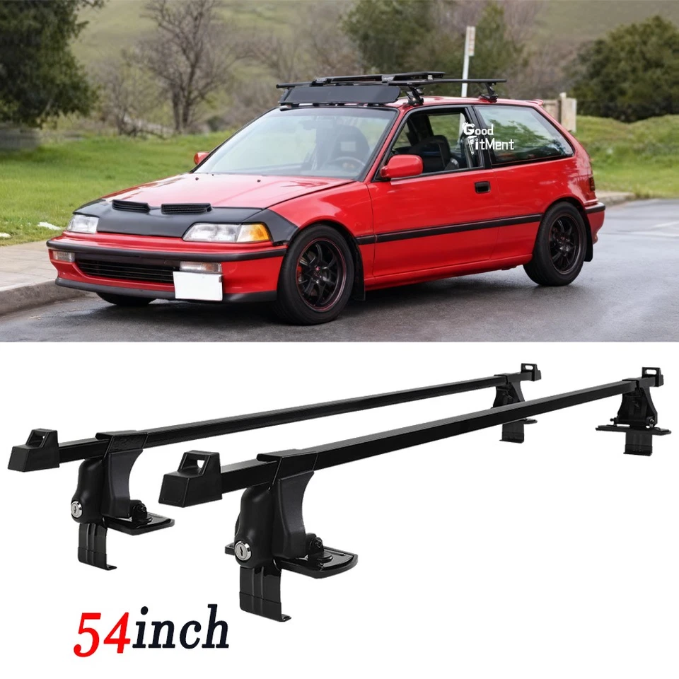 For Honda Civic EF 88-91 54" Car Top Roof Rack Cross Bar Luggage Carrier w/Lock Foto 1 de 4